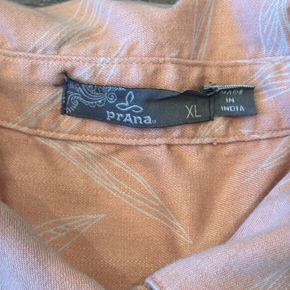 Prana Freemont Woven Button Down Short Sleeve Tencel Shirt Size XL - Picture 6 of 8